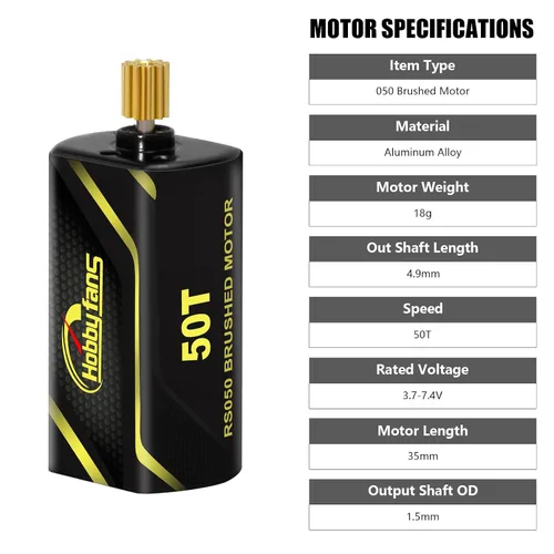 Miniatura 2 de Mini ESC cepillado 30A y 050 50T cepillado motor con soporte de motor de metal para piezas de actualización de orugas Axial SCX24 1/24 RC