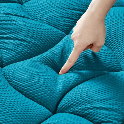 Miniatura 12 de SLEEP ZONE Cubrecolchón refrescante tamaño individual para cama individual, protector de colchón acolchado zonificado de primera calidad, funda Gris