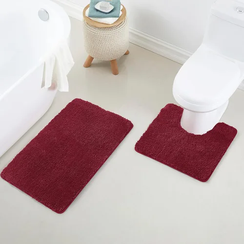 Miniatura 49 de YHF - Alfombras de baño de 20 x 32 pulgadas, extra gruesas y suaves, de microfibra peluda, lavables a máquina, alfombras de baño absorbentes, tapete