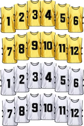 Miniatura 7 de Scrimmage - Chaleco de entrenamiento de equipo deportivo con pinnies reversibles numerados para equipo de fútbol para niños, jóvenes y adultos