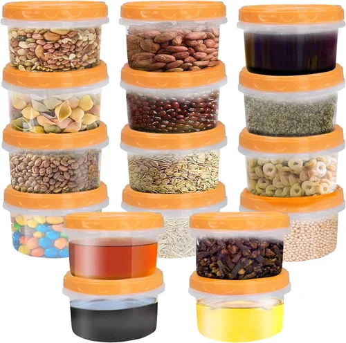 Miniatura 13 de Jucaifu 8 onzas recipientes reutilizables pequeños de plástico para almacenamiento en el congelador con tapa de rosca para snacks y almuerzos