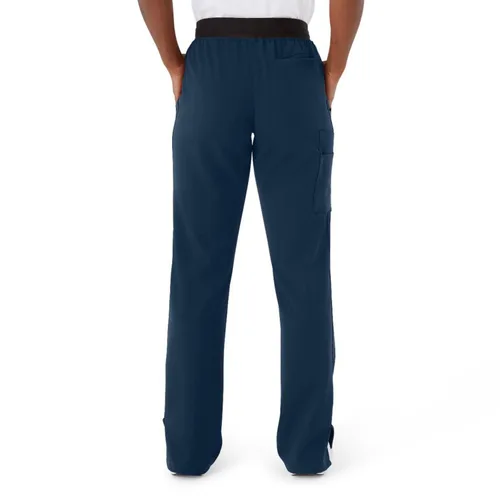 Miniatura 2 de ave. Varick - Pantalón médico de seis bolsillos para mujer, tiro medio, pierna recta, color azul marino, talla XS Petite
