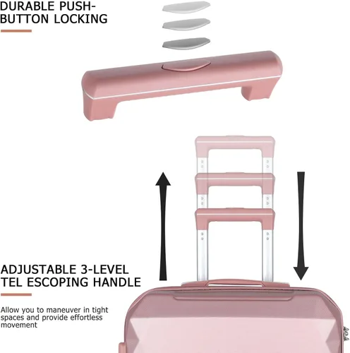 Miniatura 5 de PINPON Conjuntos de equipaje P518 A558 A38, Oro rosado, Conjuntos de equipaje