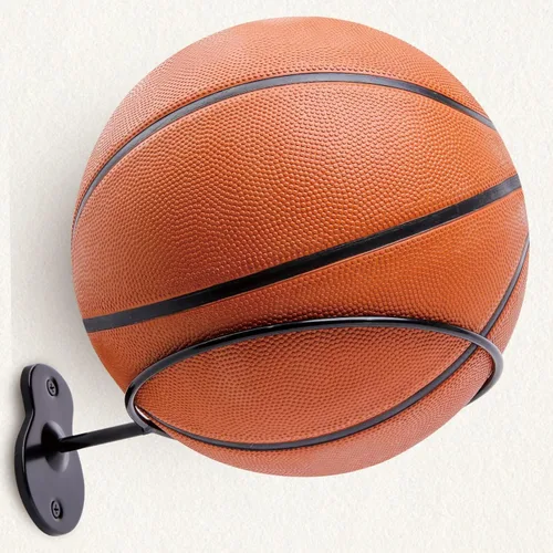 Miniatura 3 de Soporte de pared para baloncesto, soporte de bola de metal de 7 pulgadas de diámetro, almacenamiento de pelotas para baloncesto, fútbol, voleibol