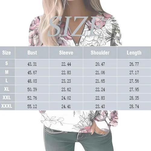Miniatura 5 de GIANTHONG Sudadera de gran tamaño para mujer, media cremallera, casual, holgada, de manga larga, con estampado de moda, ropa Y2K