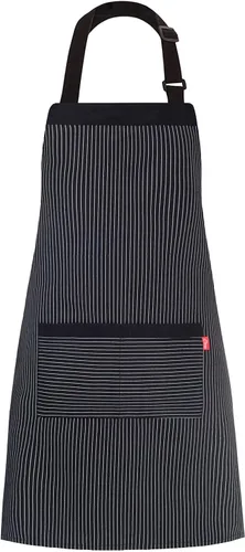 Miniatura 9 de Delantal de cocina ajustable con bolsillos y cintas largas para mujeres y hombres, negro, blanco (4), 1 unidad