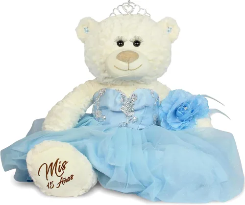 KINNEX COLLECTIONS SINCE 1997 20" Quince Anos Quinceanera Last Doll Osito de peluche con vestido (pieza de centro) ~ ARC16831-4 (azul bebé)