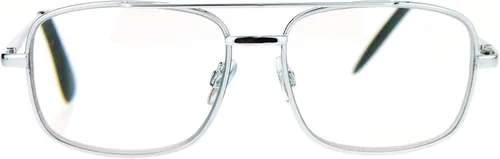 SA106 Gafas de lectura progresivas con marco metálico rectangular Multi 3 Focus plateado