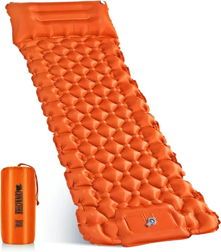 Miniatura 10 de covacure Colchoneta de dormir de 3.9 pulgadas de grosor para acampar con bomba de pie integrada, colchón de aire ultraligero y compacto con almohada