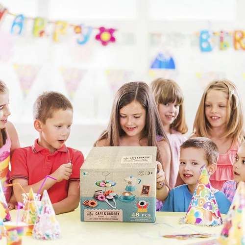 Miniatura 6 de Juego de simulación de fiesta de té para niñas pequeñas, 48 piezas de juego de cafetera y juego de comida postre para niños de 3, 4, 5, 6, 7, 8, 9