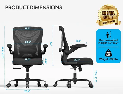 Miniatura 2 de Ergalithic Silla ergonómica de oficina – Sillas de escritorio de computadora en forma de X cómodas, silla de juegos de malla con respaldo alto