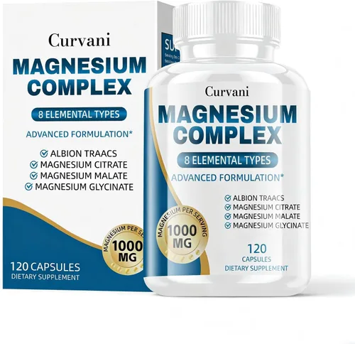Suplemento complejo de magnesio, proporcionado por 1000 mg de ocho formas diferentes de magnesio, fácil absorción para huesos, músculos,