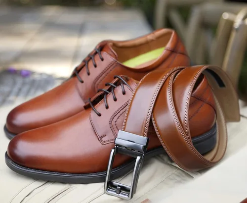 Miniatura 2 de CHAOREN Mens Dress Belt - Ratchet Belt Leather 1 14" Comfort Click - Perfect Companion to Mens Dress Shoes