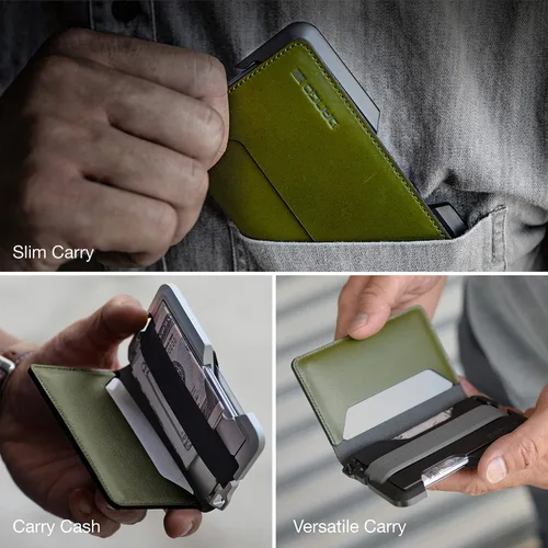 Miniatura 5 de Dango D01 Dapper EDC Wallet - Hecho en Estados Unidos - Cuero genuino, aluminio CNC y bloqueo RFID