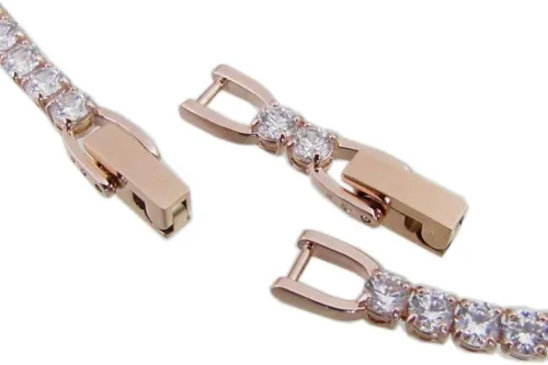 Miniatura 3 de Pulsera de tenis de lujo unisex de cristal Swarovski chapado en oro rosa #5513400