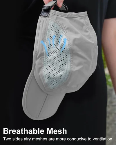 Miniatura 4 de GADIEMKENSD Sombrero plegable para hombre de ala larga con protección solar UPF 50+ Plegable Gris Claro