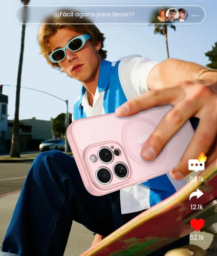 Miniatura 8 de FNTCASE Funda para iPhone 13 Pro: Fundas magnéticas translúcidas mate delgadas con protector de pantalla de vidrio templado