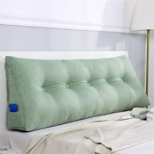 Miniatura 2 de Almohada triangular grande para cabecero de cuña de algodón suave y lino para sentarse en la cama, soporte de posicionamiento trasero, almohadas