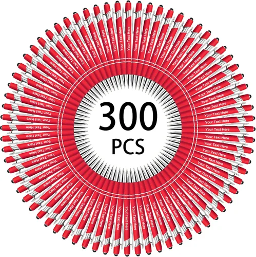 Miniatura 103 de Hasta 500 bolígrafos personalizados a granel, bolígrafo grabado personalizado con punta de lápiz capacitivo, carcasa multicolor retráctil, bolígrafo