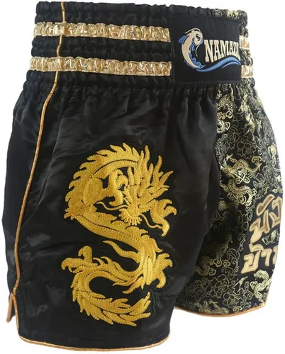 Miniatura 4 de NAMAZU Pantalones cortos Muay Thai para hombres y mujeres, pantalones cortos de kickboxing de alta calidad para gimnasio y boxeo.
