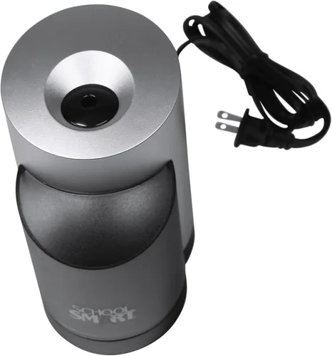 Miniatura 5 de School Smart sacapuntas vertical para lápices, 6 x 4 pulgadas, eléctrico, Negro/Plateado