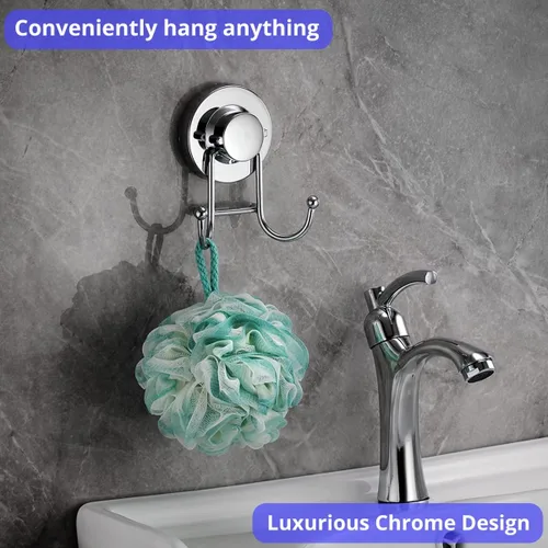 Miniatura 2 de HOME SO Ganchos con ventosa para toallas de ducha y baño, paquete de 1 – Ganchos de ventosa para colgar toallas, batas y abrigos – azulejos, puerta
