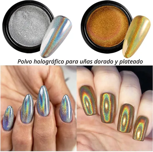 Miniatura 5 de Juego de polvos de uñas cromados, 14 colores, rosa, azul, plateado, efecto metálico, polvo de espejo para uñas con pinceles, pigmento holográfico