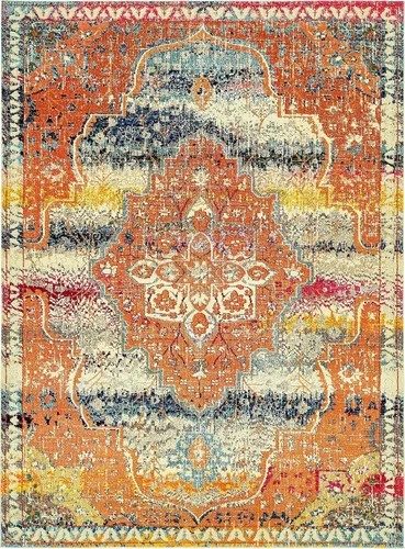 Miniatura 31 de Unique Loom Vita Collection - Alfombra vintage tribal sudoccidental sobreteñida (2 pies x 6 pies 7 pulgadas, para pasillo, turquesa/amarillo)