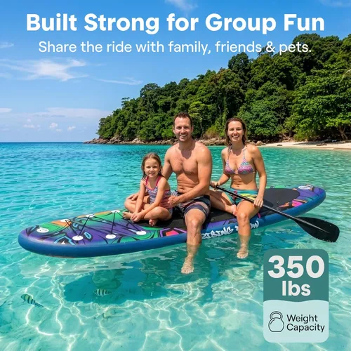 Miniatura 2 de SereneLife Tabla de Paddle Inflable de Pie - Diseño Amplio y Estable, Cubierta Antideslizante para Adultos y Jóvenes con Accesorios Premium