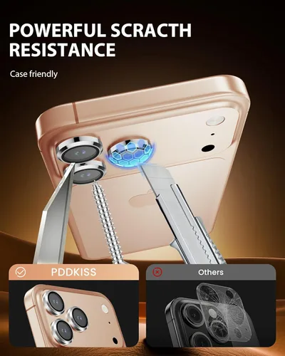 Miniatura 4 de PDDKISS Paquete de 2 protectores de pantalla de privacidad para iPhone 17 Pro Max de vidrio templado de 6.9 pulgadas + 2 protectores de lente