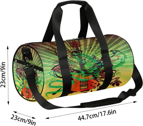 Miniatura 5 de Grunge - Bolsa de lona musical retro con correa de hombro desmontable, bolsa deportiva para gimnasio, bolsa deportiva para estudiantes, 17.6 x 9 x 9