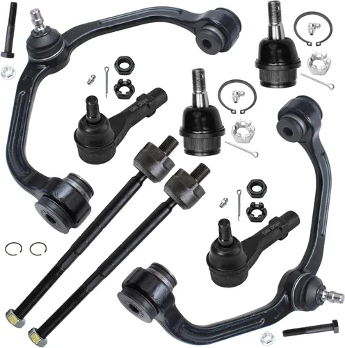 Miniatura 412 de Detroit Axle - Kit de brazos de control de extremo delantero de 8 piezas para Dodge Dakota 00-04, Durango 00-03, 4 brazos de control superior e