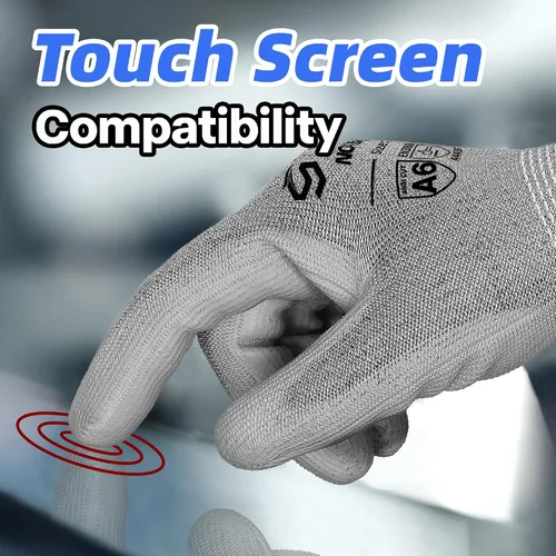Miniatura 4 de Schwer 3 pares de guantes resistentes a cortes ANSI A6 CR7120, guantes de trabajo a prueba de cortes, pantalla táctil, para hombres y mujeres