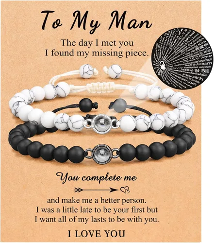 UNGENT THEM Pulseras con texto en inglés "I Love You" en 100 idiomas para parejas, regalos para mis hombres, novio, novia, marido, mi amor, alma