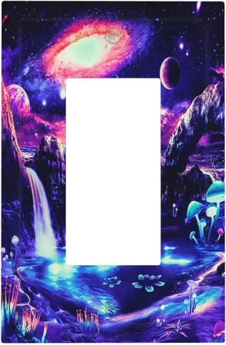 Miniatura 35 de Cubiertas de placa de pared de 3 gang con interruptor de luz de triple palanca, en negro y dorado con esplendor de oro rosa, estampado floral