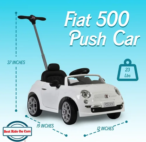 Miniatura 3 de Best Ride On Cars Fiat 500 - Coche de empuje, color rosa
