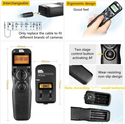 Miniatura 7 de Pixel Temporizador inalámbrico TW283-L1 Control remoto de liberación de obturador compatible con Panasonic S5, S1, G95, G91, G90, FZ10002, G9, GH5