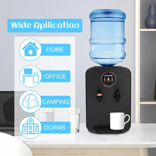 Miniatura 5 de Dispensador de agua de encimera premium, dispensador de agua caliente/fría, dispensador de agua de carga superior (negro)