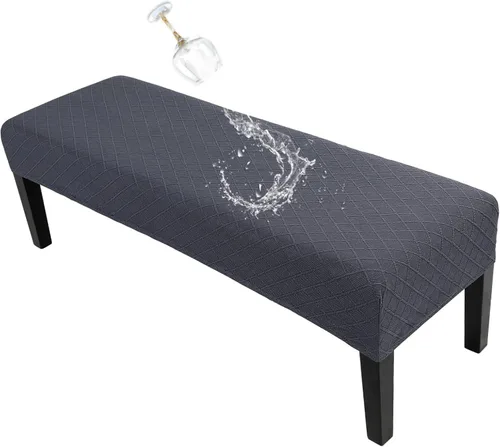 Miniatura 21 de SearchI Funda de banco de comedor, fundas de asiento de banco largas elásticas lavables, funda rectangular para banco de mesa de comedor, para Beige