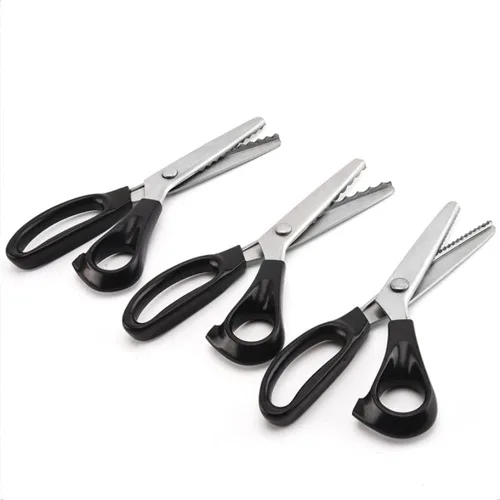 Miniatura 5 de 11 tamaños de tijeras de pintar de 2 a 0.709 in, tijeras de costura de acero inoxidable, cuchillas dentadas y festoneadas, herramienta profesional