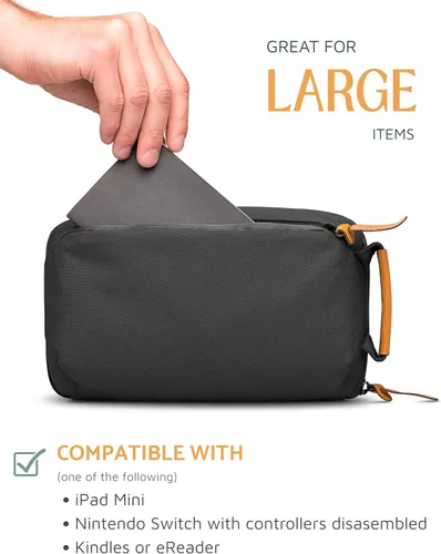 Miniatura 4 de Organizador de Bolso Tecnológico - Bolsa Organizadora Pequeña para Electrónica de Viaje - Estuche de Viaje Premium con Acentos de Cuero - Bolsillo