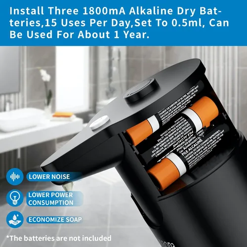 Miniatura 5 de Dispensador automático de jabón sin contacto, ajuste físico simple, dispensador de jabón de plato de mano de bajo consumo de batería para cocina