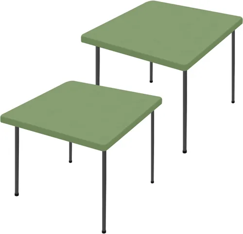 Miniatura 13 de Moosfor Paquete de 2 manteles rectangulares de elastano de 4 pies, elásticos y ajustables para pícnic, cubierta de mesa de patio elástica y lavable