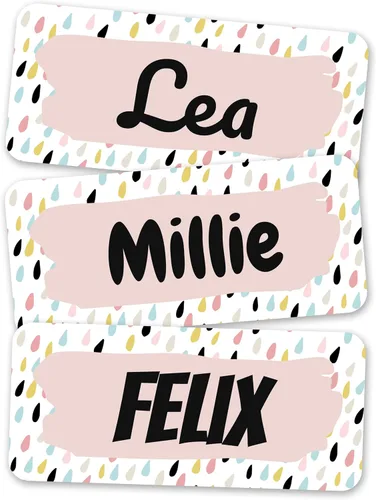 Miniatura 17 de Etiquetas de nombre personalizadas para niños [70 unidades] – Calcomanías de nombre impermeables para la escuela, artículos y ropa – Etiquetas
