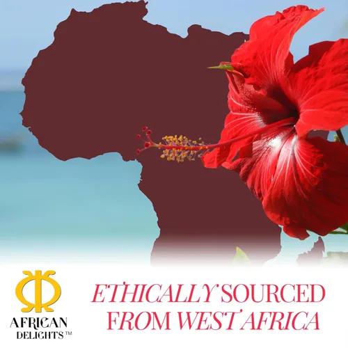 Miniatura 9 de African Delights Flores de hibisco para té, Sobolo, Bissap, acedera, zobo, flor de Jamaica, auténtico sabor africano, color rojo intenso, natural