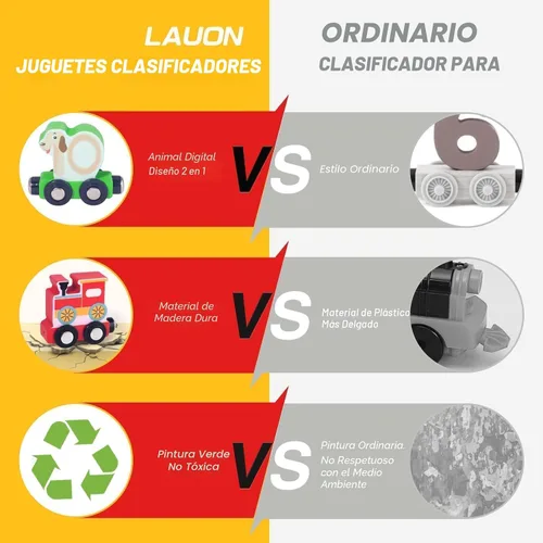 Miniatura 5 de Juguetes para niños pequeños, juego de pista de tren magnético de madera de 12 piezas con diseños de animales y digitales, juguete educativo