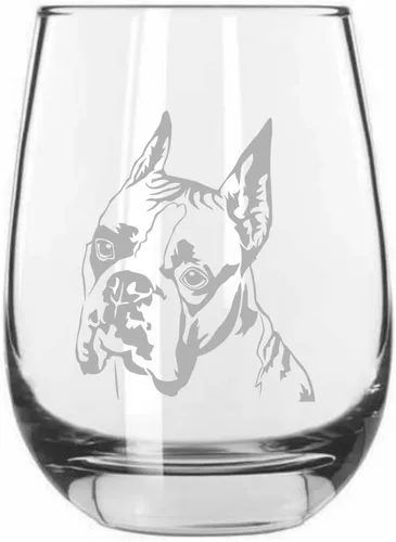 Miniatura 521 de Sakhalin Husky Dog - Copa de vino grabada personalizada de 15.25 onzas sin tallo