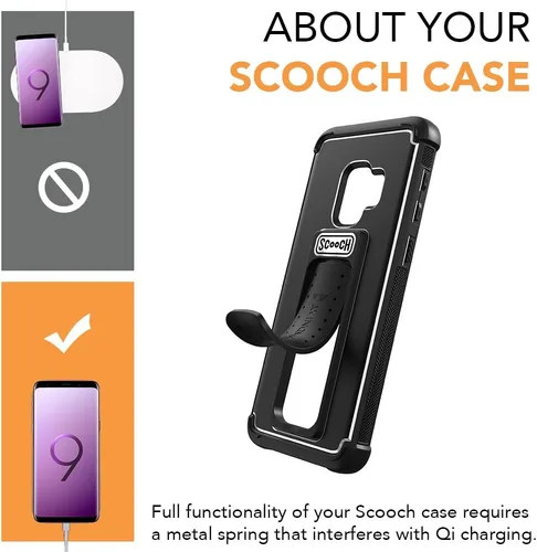 Miniatura 3 de Scooch Wingman - Funda con función atril para Samsung Galaxy S9 [protección contra caídas de 10 pies] [soporte bidireccional] funda protectora a