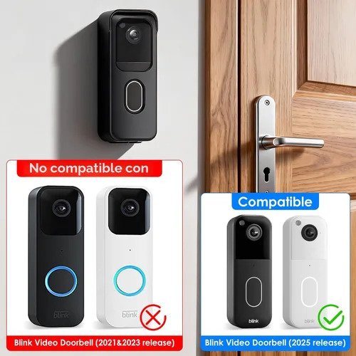 Miniatura 2 de Soporte de puerta sin taladro para timbre de video Blink (2.ª generación 2025), accesorios de soporte de montaje adhesivo para sistema de seguridad