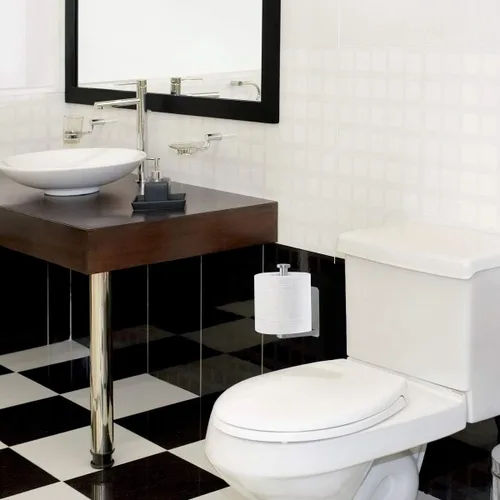 Miniatura 3 de VAEHOLD Portarrollos de papel higiénico autoadhesivo para cocina y baño, adhesivo para rollo de papel higiénico sin taladrar para baño, se pega